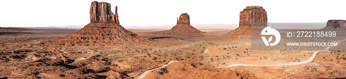 Monument Valley with transparent sky