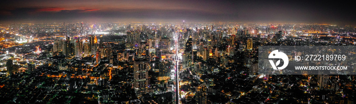 Bangkok Aerial view, above Sukhumvit and Thonglor district in Thailand