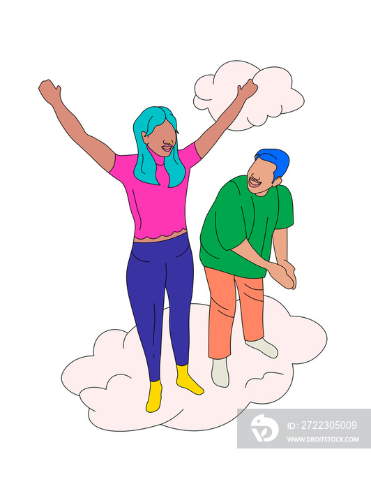 Two people playing Filipino game, hip hip hooray, on a cloud (1)