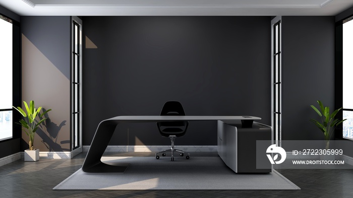 室内木质设计的办公室前台或接待室