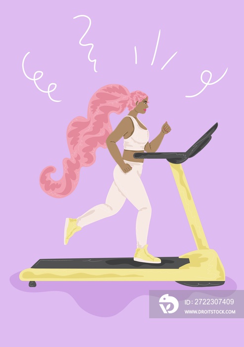 Woman running on treadmill