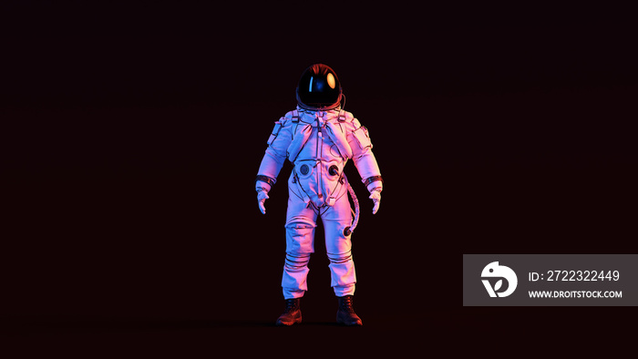 宇航员高级机组人员逃生服配黑色Visor和白色太空服配粉色和蓝色Moody 80