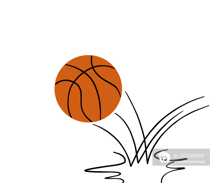 basketball ball bouncing. isolated on white background. illustration