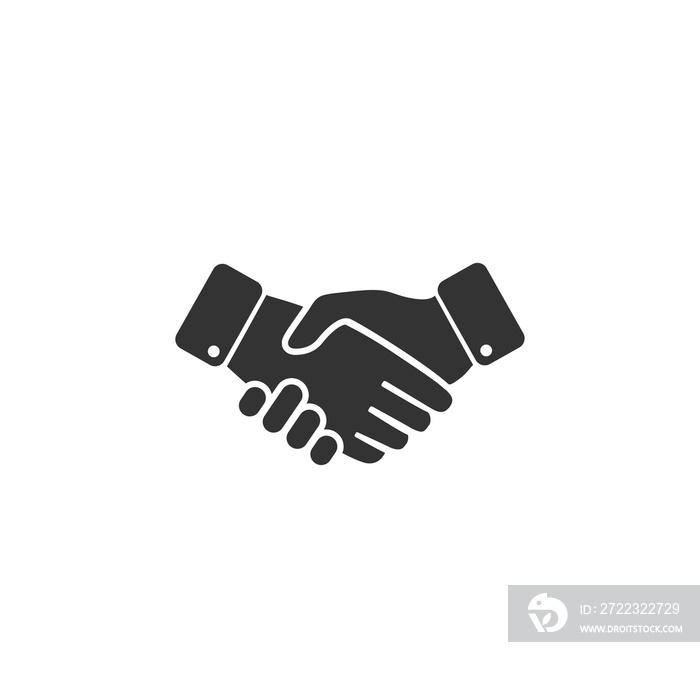 Handshake icon in simple design. Vector illustration