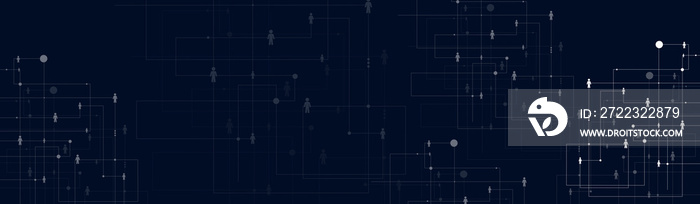 Human Connections on the dark blue background