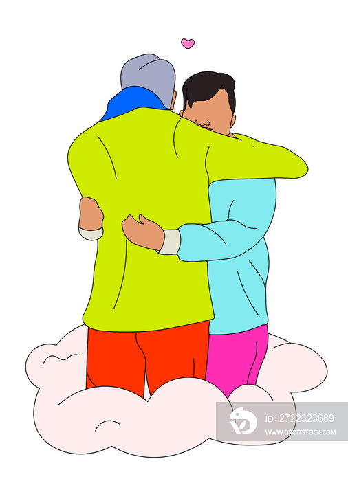 Lolo/ grandpa hugging person on a cloud (2)