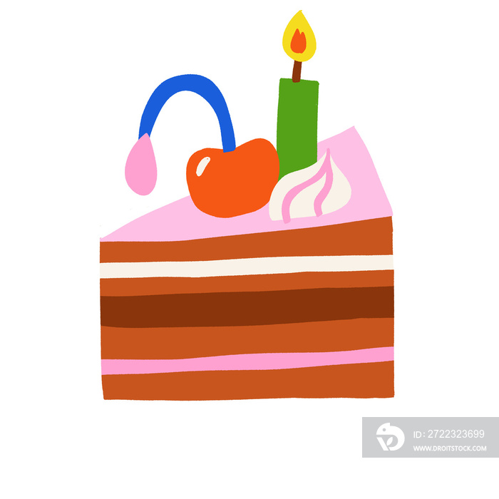 Chocolate cake with candles birthday celebrations illustration