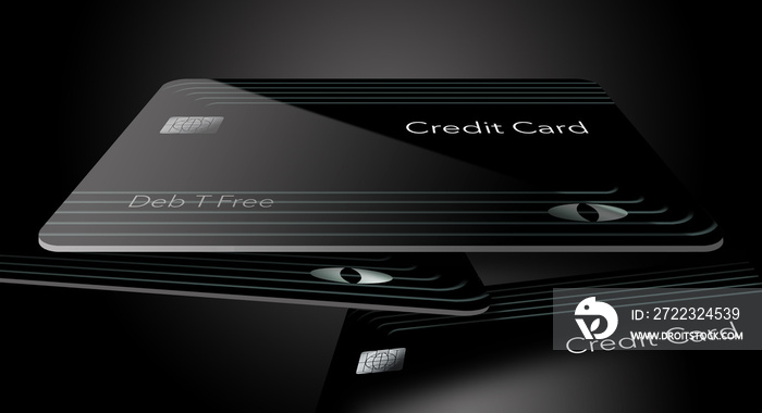 Here is a modern design on black credit card.
