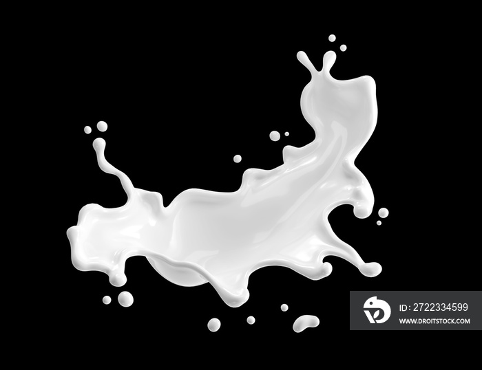 Milk or yogurt splash, 3d rendering.