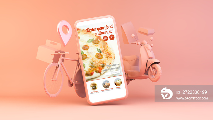 fast food home delivery app concept