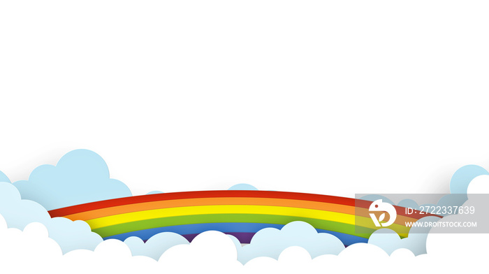 抽象kawaii彩色天空彩虹背景。柔和渐变粉彩漫画。chi的概念