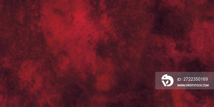 Abstract red texture design in vignette banner with black splash, grunge background template