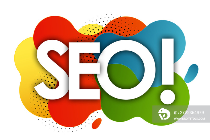 seo in color bubble background