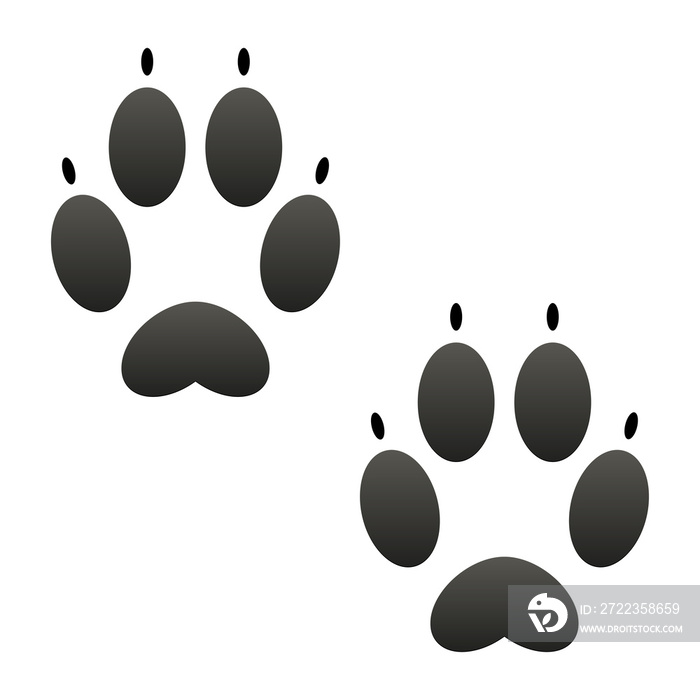 Rabbit footprints icon. Simple vector illustration of animal paw footprint symbol.