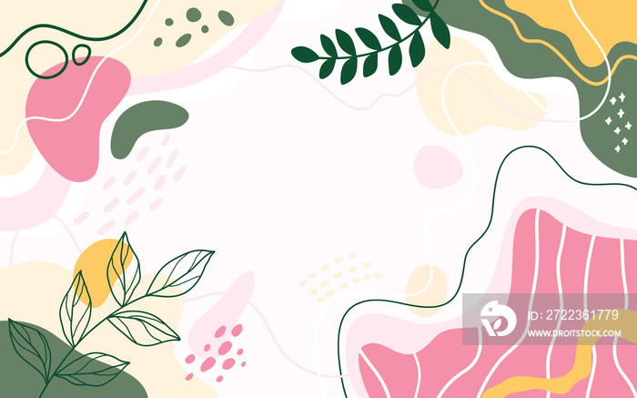 Design banner frame flower Spring background with beautiful. flower background for design. Colorful 