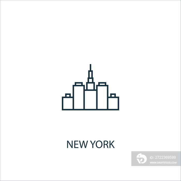 New York concept line icon. Simple element illustration