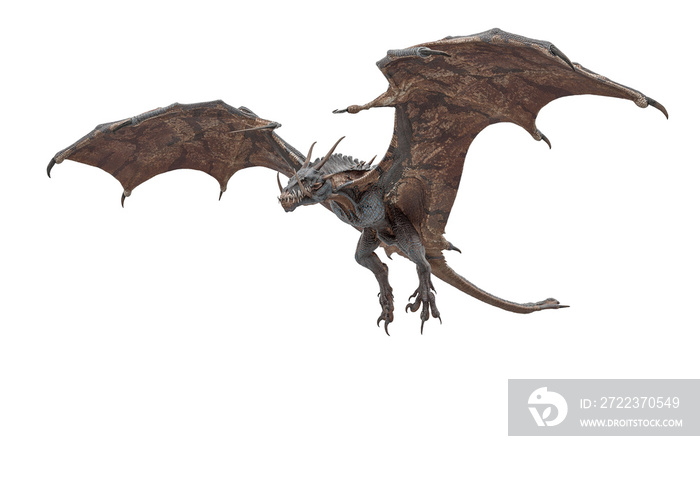 master dragon is flying in white background