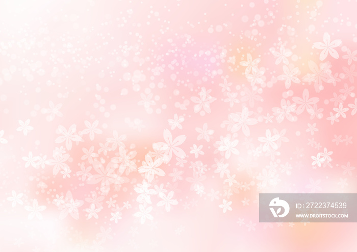 桜ピンク色グラデーションとキラキラ光のイメージ背景