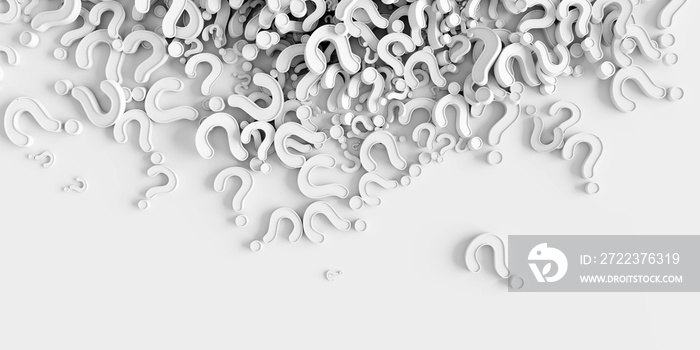 Infinite question marks, business concepts; original 3d rendering