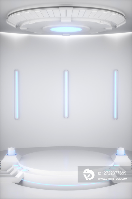 3D rendered sci-fi lighting booth