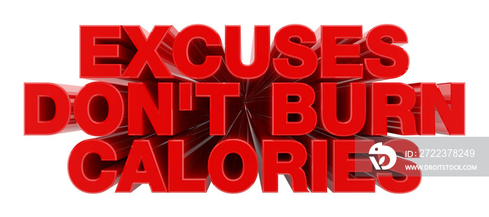 EXCUSES DONT BURN CALORIES白底红字插图3D渲染