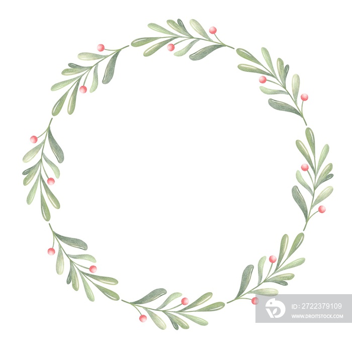 christmas wreath with holly