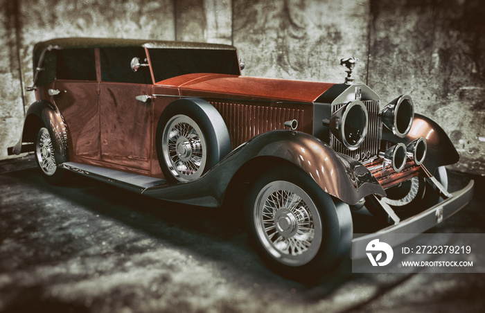 vintage car on a soft focus background