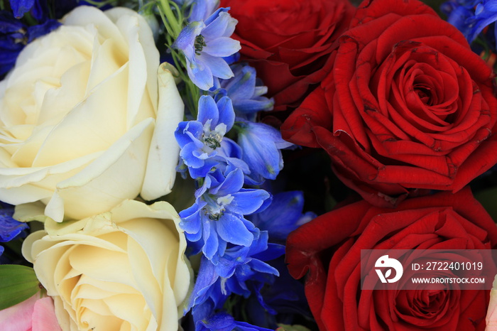 Red white and blue wedding flowers