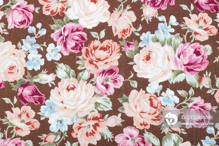 vintage style of tapestry flowers fabric pattern background