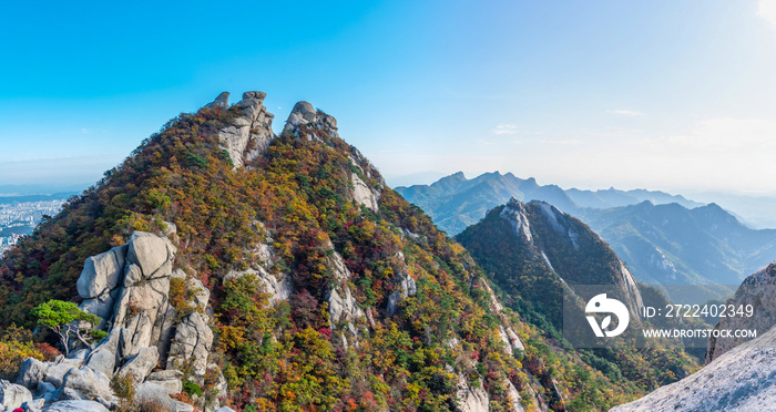 Peaks of Bukhansan national park near Seoul, Republic of Korea