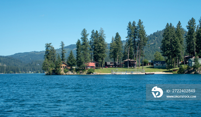 boating and exploring at hayden lake in idaho state near spokane washington