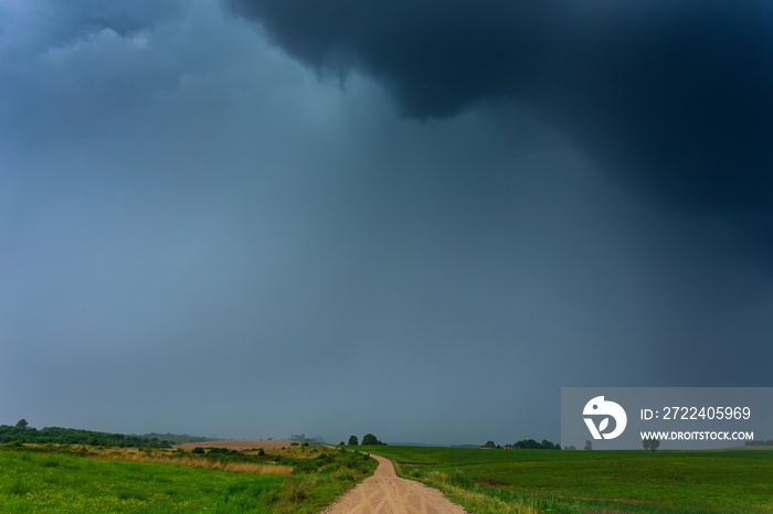 Extreme downburst of torrential rain cousing floods