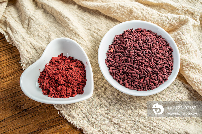 Chinese traditional natural pigment food red yeast rice and red yeast rice flour