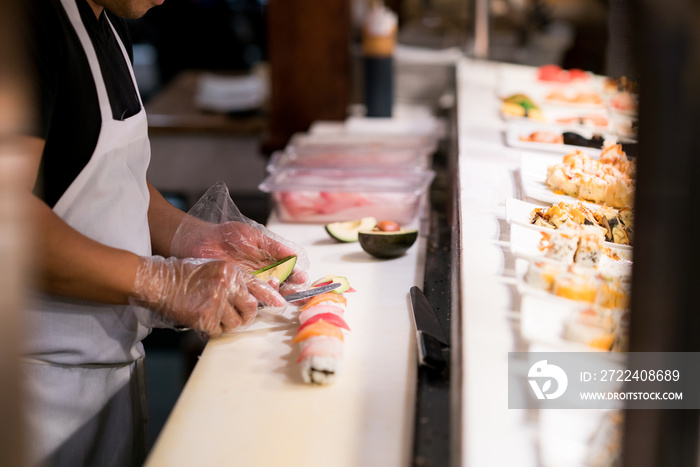 Chef Makes Fresh Plate of Sushi