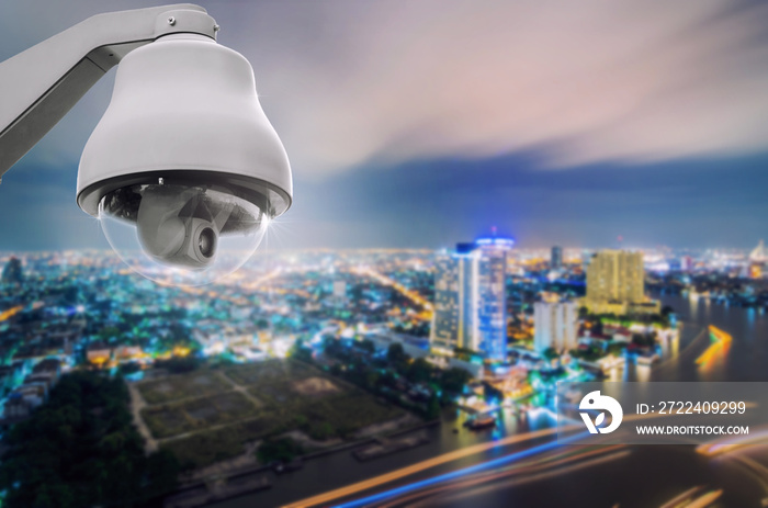 CCTV with city view.