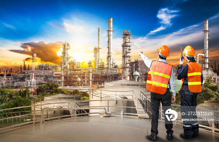 Engineer survey of oil refiner