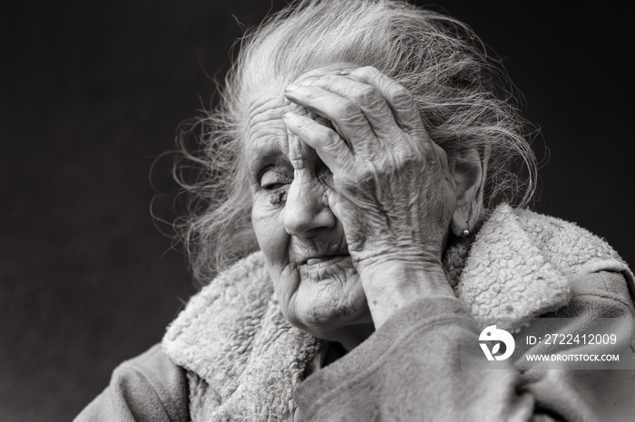 Portrait of a very old wrinkled woman