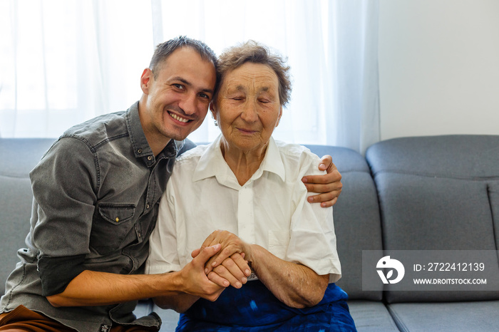 Grandson visiting grandmother