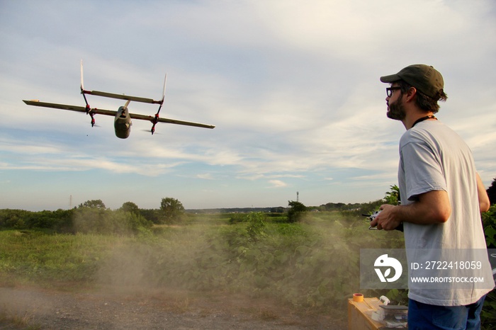 Man flying drone