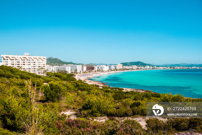 Cala Millor beach with a lot of People, Mallorca