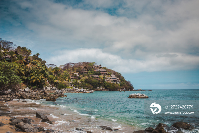 Sunny day at Sayulita Beach, Nayarit, Mexico