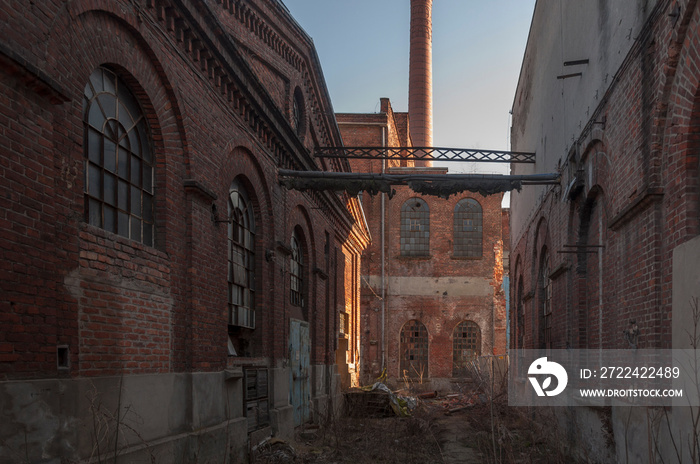 Old abandoned Victorian power plant in the center of Poland