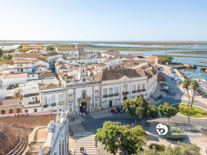 Faro city center by Ria Formosa, Algarve, Portugal