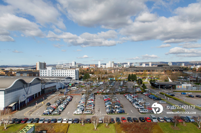 Car parking in Cardiff city centre - UK