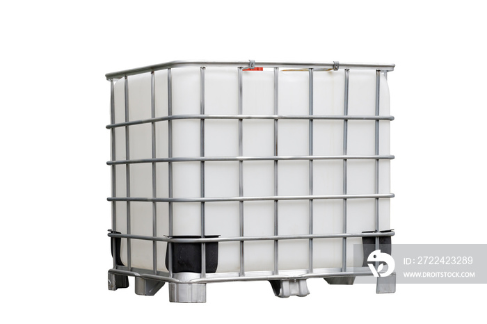 white IBC containers isolate on white background..