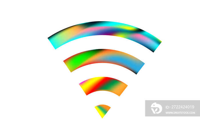 Colorful wifi template vector colored wifi icon on white background for designers