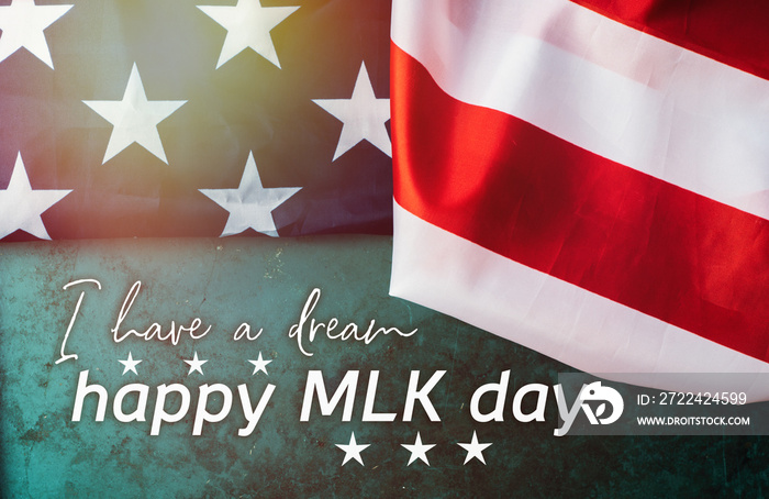 info card for national federal holiday in USA MLK background