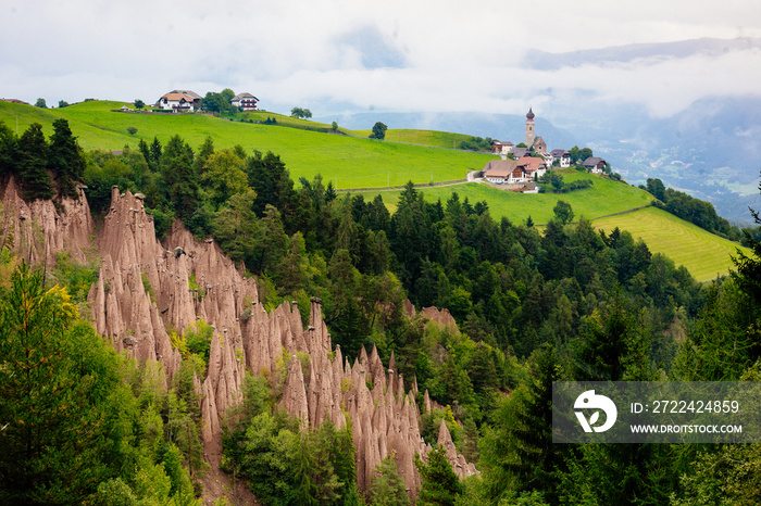 Natural Earth Pyramids in Renon, Ritten, South Tyrol, Italy