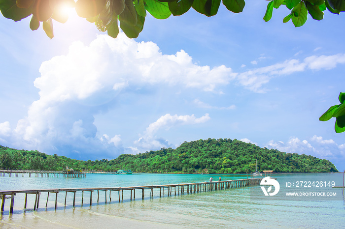 This bridge with Sea and mountain View of Koh Kood, Thailand.metaphor