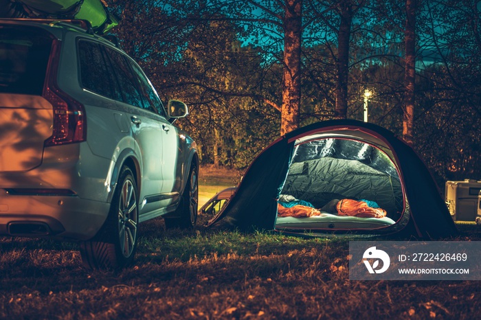 Tent Camping in the Forest